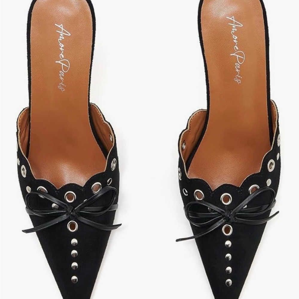 Suede Kitten Heel Mules